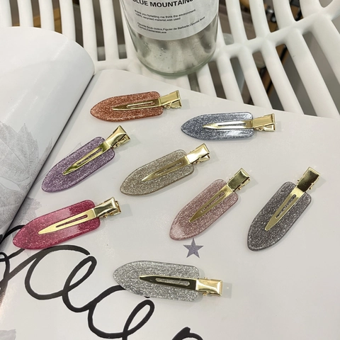 Korean Sweet Candy Color Glitter Duckbill Hair Clips No Trace Metal Hairpins Sparkling Girl Fashion Daily Hair Accessories