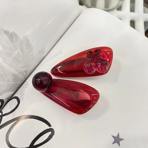 Dolci Fermagli per Capelli in Resina Ambrata a Ciliegia Clip a Becco d'Anatra in Marmo Irregolare Accessori per Capelli Donna
