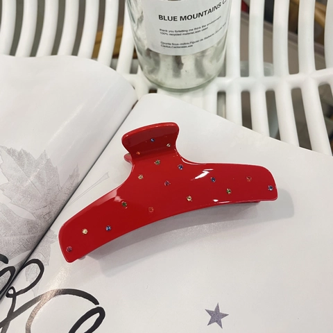 Pinza per Capelli Vintage in Acetato di Cellulosa con Strass Colorati Molletta Grande Elegante Copricapo Geometrico per Donna Styling Quotidiano