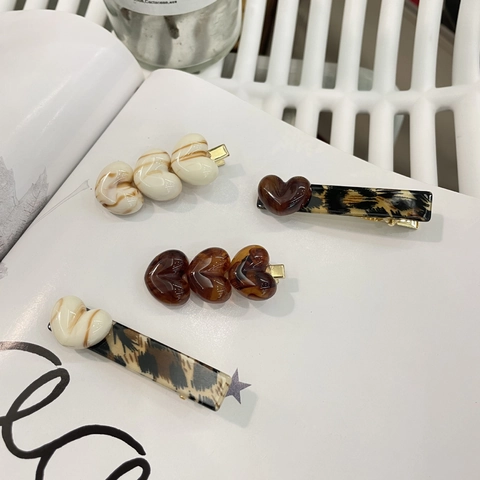 Fermagli per Capelli a Cuore in Acetato Vintage Mollette a Becco d'Anatra con Stampa Leopardata Accessori per Capelli Dolci per Donna Ragazze