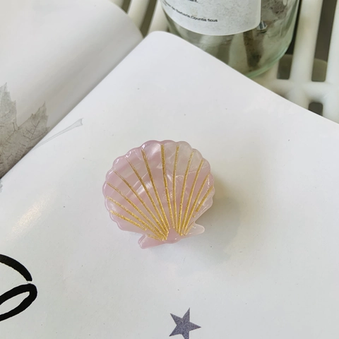 Acetat Muschel Haarkralle Für Damen Glänzend Marmoriert Haarklammer Goldene Linie Mode Haarschmuck Elegantes Styling-Tool