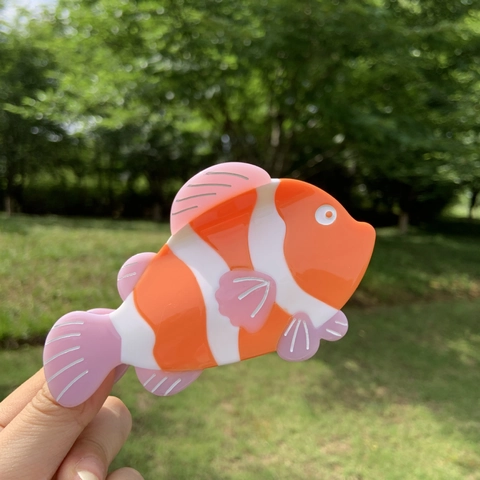 Süße Fisch Form Haarklammer Hochwertige Acetat Meerestiere Haarschmuck Für Damen Poliert Seefisch Shark Clips