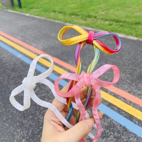 Bacchetta per Capelli in Acetato con Fiocco a Mariposa Vintage Motivo Marmoreo Elegante Accessorio per Hanfu Forcina Retro Donna