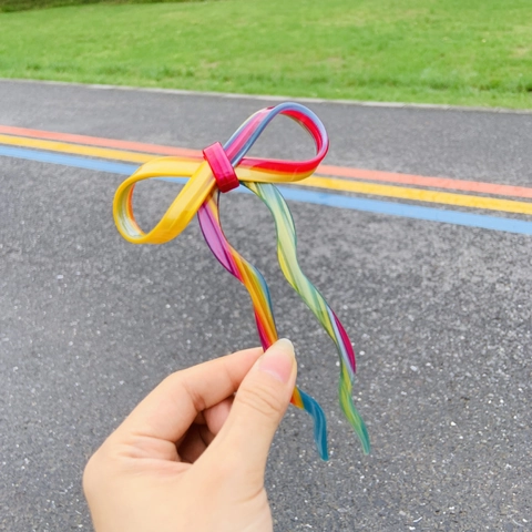 Bacchetta per Capelli in Acetato con Fiocco a Mariposa Vintage Motivo Marmoreo Elegante Accessorio per Hanfu Forcina Retro Donna
