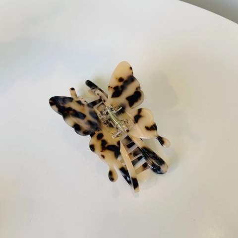 Molletta per Capelli a Farfalla in Acetato Motivo Tartarugato Fatto a Mano Clip Squalo Elegante da Donna