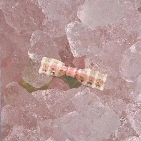 Acetat Schleife Haarspange Rosa Karomuster Und Perlweiß Federclip Süßer Stil Mode Haarschmuck Für Damen
