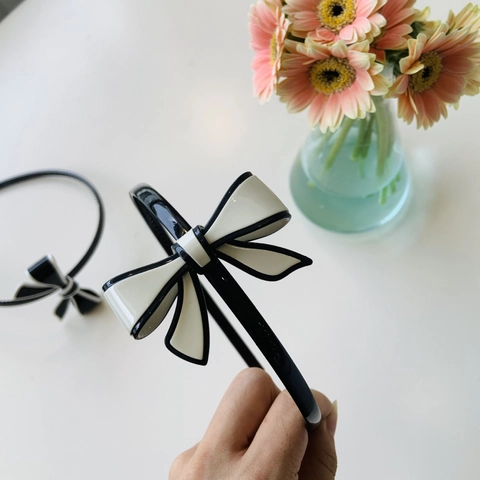 Vintage Acetaat Strik Haarband Voor Dames Meisjes Contrastkleur Rand Smalle Haarklem Handgemaakt Antislip Haaraccessoire
