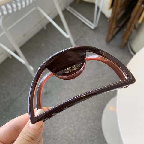Große Acetat Haarkralle Elegant Hohl Halbrund Französisch Handgefertigt Shark Clip Minimalistisch Täglich Haarschmuck Damen