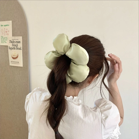 Chouchous Fleur Géante Style Français Élastiques à Cheveux en Coton Plissés Accessoires de Coiffure Floraux pour Femmes