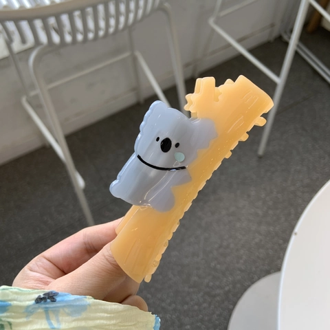 Cute Cartoon Koala And Croissant Acetate Hair Claw Clips Large Non Slip Shark Clip Fashion Hair Accessories For Women Girls