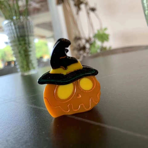 Halloween Mollette per Capelli in Acetato di Cellulosa Zucca Fantasma Cappello da Strega Scopa Accessori per Capelli Donna