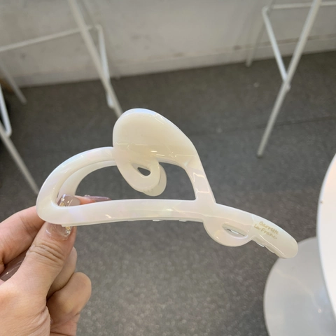 Pinza para el Cabello de Corazón de Acetato Estilo Coreano Patrón de Mármol Pinza Grande para Mujer Accesorios Elegantes de Acrílico