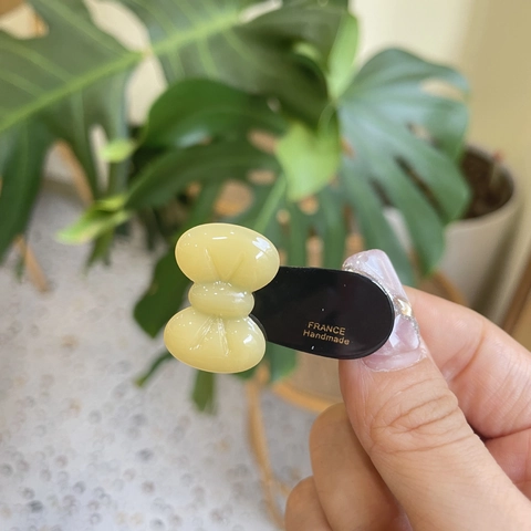 Dolce Fermaglio per Capelli con Fiocco in Resina Francese Vintage Fatto a Mano Becco d'Anatra Elegante Gelatina Colore Solido Accessorio