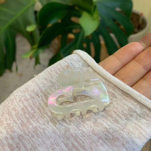 Französischer Stil Zelluloseacetat Herz Haarklammer Mini Hohle Haarkralle Für Damen Elegante Schildpatt Marmor Haarschmuck