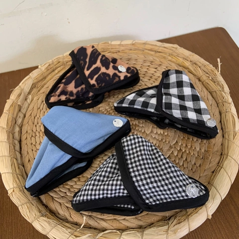 Pinza para el Pelo Triangular de Tela Estilo Británico para Mujer Moda Simple Clip de Tiburón Elegante Accesorio de Pelo Hecho a Mano