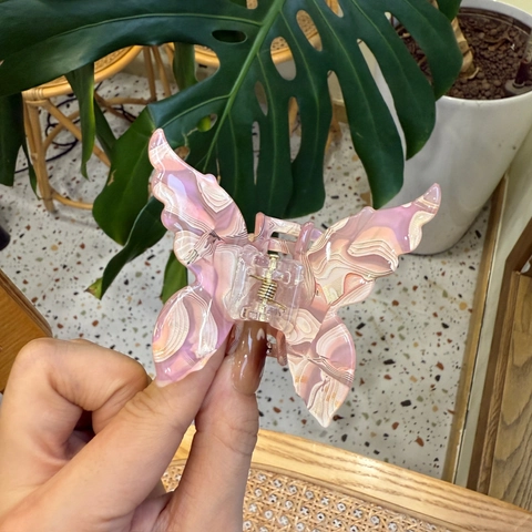 Süße Schmetterling Haarklammer Acryl Matte Marmor Textur Elegante Tier Flügel Haar Accessoire Für Damen Mode Täglich Gebrauchen