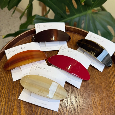 Elegante Fermaglio per Capelli in Acetato per Donna Stile Francese Ovale Triangolare Geometrico Barretta Marmorizzato Accessori Capelli