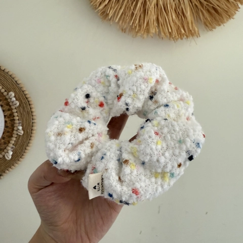 Autumn Winter Candy Dot Plush Hair Scrunchies Sweet Handmade Gathered Elastic Hair Bands For Women Daily Fashion Accessories