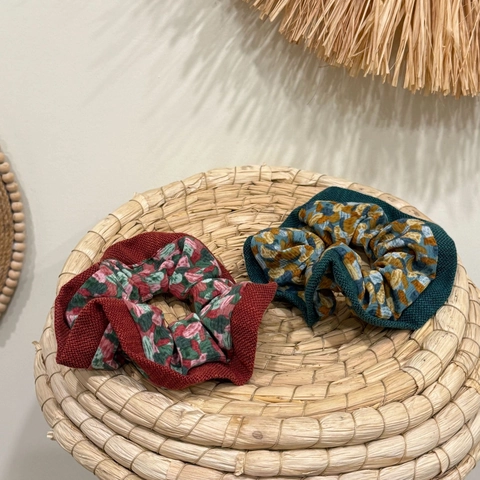 Vintage Handgefertigte Haargummis Aus Stoff Mit Blumenmuster Damen Mädchen Süße Plissierte Haarseile Wellenkante Elastischer Schmuck