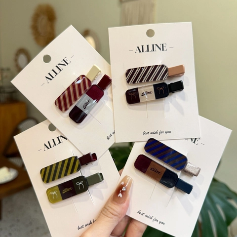 Ensemble de Barrettes à Cheveux Nœud à Carreaux Style Preppy pour Femmes Pince à Bec de Canard Fait à la Main
