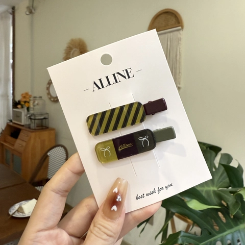 Ensemble de Barrettes à Cheveux Nœud à Carreaux Style Preppy pour Femmes Pince à Bec de Canard Fait à la Main