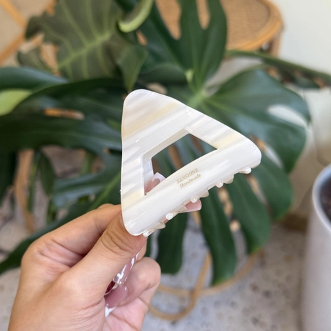 Molla Per Capelli a Triangolo Cavo In Acetato Fatta a Mano Motivo Marmoreo a Righe Pinza Geometrica Per Donna Accessori Capelli