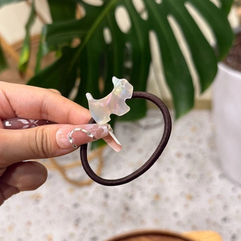 Elastico per Capelli in Acetato Coreano a Forma di Cane Scottie Con Strass Dolce e Carino Corda Elastica per Capelli Accessori per Capelli Donna