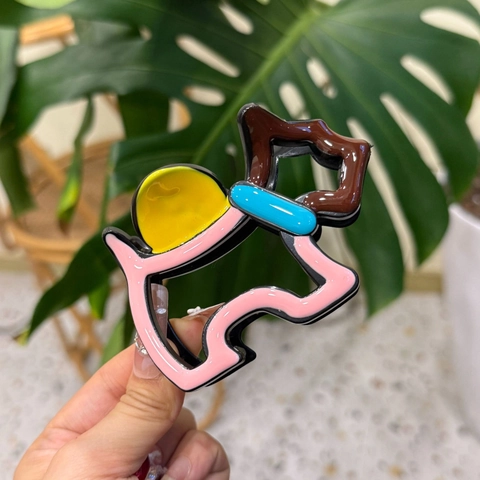 Süße Cartoon Hund Form Haarklammer Patchwork Bunte Hohle Kunststoff Haarnadeln Für Damen Mädchen Süße Tägliche Haarschmuck