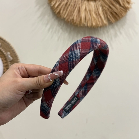 Set di Accessori per Capelli Vintage a Quadri con Bordo in Pizzo Cerchietto Scrunchie Fiocco Molletta per Donna Ragazza Stile Coreano