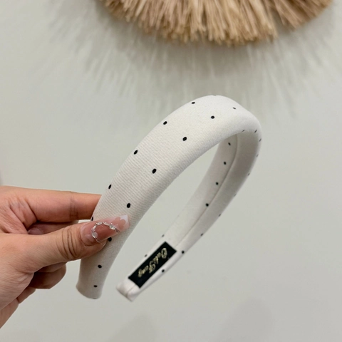 Cerchietto Vintage Imbottito a Pois in Tessuto Cerchietto per Capelli in Spugna Alta Moda Semplice Accessori per Capelli da Donna Decorazione Quotidiana