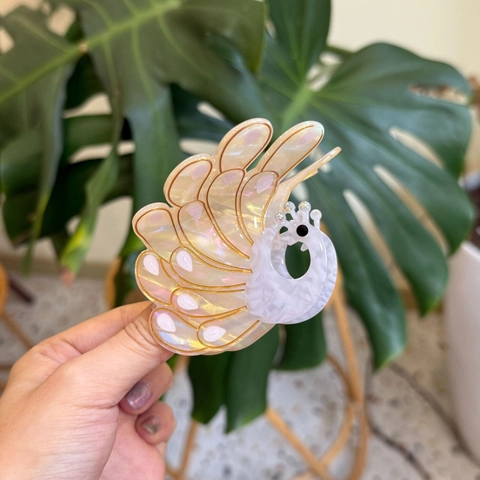 Vintage Pfau Haarkralle Aus Acetat Für Damen Eleganter Handgefertigter Strass Haarclip Einzigartiger Haarschmuck In Tierform