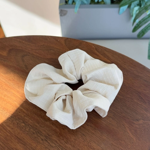 Juego de Coleteros Grandes de Tela de Gofre a Cuadros para Mujer Estilo Coreano Simple Color Sólido Accesorios para el Cabello