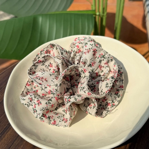 Französisch Pastoral Blumen Haargummi Große Stoff Scrunchies Vintage Süße Blume Elastische Haarbänder Für Damen Täglich Zubehör
