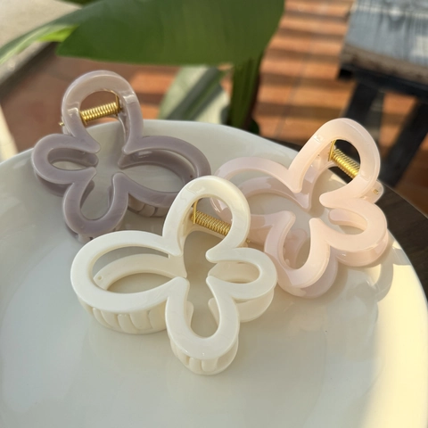 Pinza de Pelo de Estilo Coreano Mariposa Flor para Mujer Plástico Mate Horquilla Color Morandi Elegantes Accesorios para Pelo