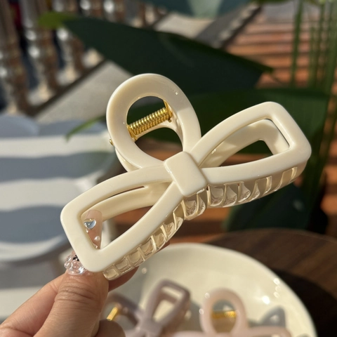 Grande Pinza per Capelli a Fiocco per Donna Minimalista Clip a Squalo in Acetato Accessori per Capelli Traforati di Moda