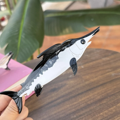 Pinza per Capelli in Acetato a Forma di Pesce Serie Oceanica Creativi Animali Squalo Pesce Spada Accessori per Capelli da Donna Decorazione Quotidiana
