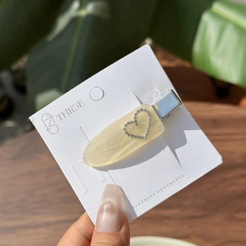 Dulces Pinzas para el Cabello de Acetato con Corazón de Strass Textura de Mármol Horquillas de Pico de Pato para Mujer