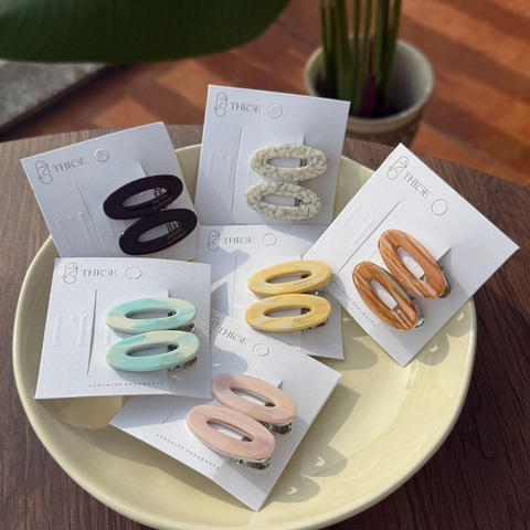 Elegante Acetaat Marmeren Patroon Ovale Eendenbekclip Voor Dames Fris Zoet Handgemaakte Haaraccessoires Dagelijks