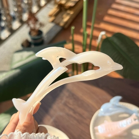 Ocean Theme Dolphin Shell Hair Claw Clips Sparkling Plastic Elegant Clear Hair Clips For Women Girls Daily Styling Accessories
