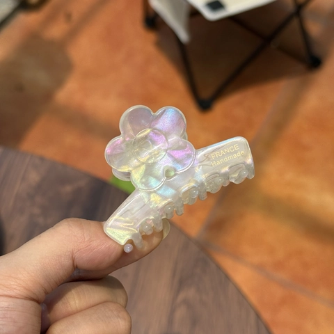 Pinza para el Pelo Elegante Francesa de Flor de Acetato Vintage Marmoleada para Mujer Accesorios para el Cabello Florales