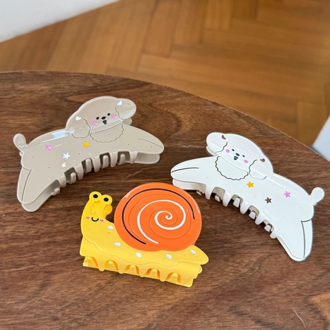 Cute Cartoon Animal Hair Claw Clip Acrylic Star Dog Snail Hairpin For Women Girl Sweet Hair Styling Accessories