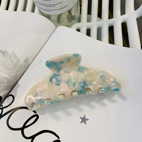 Große Acetat Haarklammer Marmor Batik Muster Handgefertigt Minimalistische Shark Clip Mode Haarschmuck Für Damen