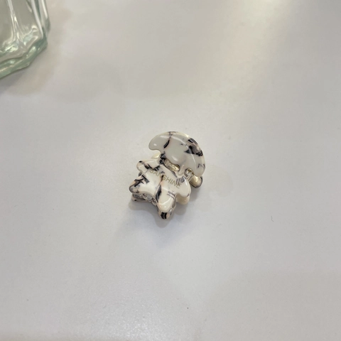 Mini Pinza de Pelo de Champiñón de Acetato Estilo Coreano Patrón de Mármol Carey Pequeña Pinza para Flequillo Mujer