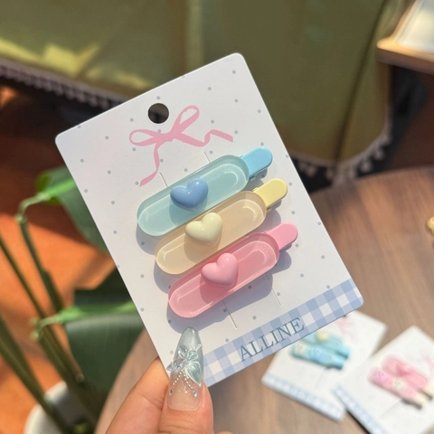 Lindas Pinzas para el Cabello de Acrílico de Colores Corazón Flor Cuadros Clips de Pico de Pato para Mujeres Niñas Accesorios