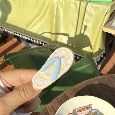 Acetat Flip-Flop-Form Haarklammer Süße Karierte Marmormuster Entenschnabel Seitenclip Urlaub Strand Haarschmuck Für Damen