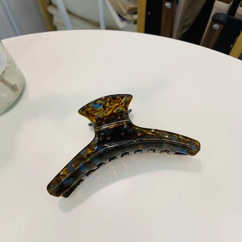 Pinza de Pelo Grande de Acetato con Diamantes de Imitación de Colores Carey Pinzas Geométricas para Mujer Accesorios Elegantes para el Peinado