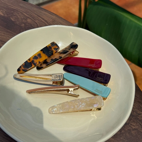Koreanische Acetat Entenschnabel Haarklammer Elegante Marmor Schildpatt Muster Seite Barrette Goldene Etikett Handmade Haarschmuck Für Damen