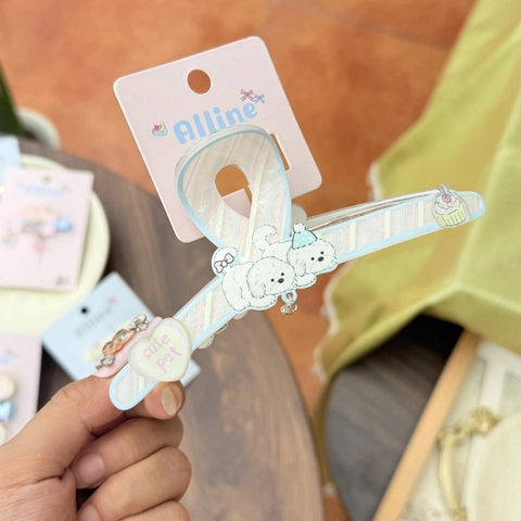 Simpatici Fermagli per Capelli in Acrilico con Cucciolo e Orso per Donna Ragazza Dolce Motivo Animale Cuore Pois Fiocco Pinza per Capelli Accessorio