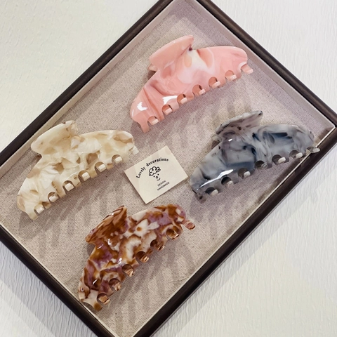 Handgemachte Celluloseacetat Haarklammer Sieben-Zähne Nebula Marmormuster Große Haargreifer Süß Elegant Haarschmuck Für Damen