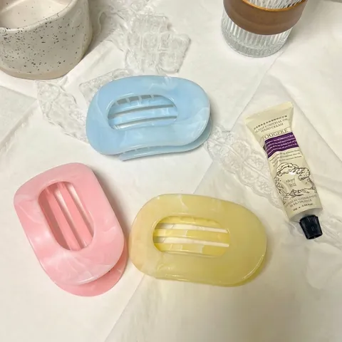 Molla per Capelli in Acrilico Stile Coreano Motivo Marmo Sfumato Perlato Luccicante Accessori per Capelli Donna
